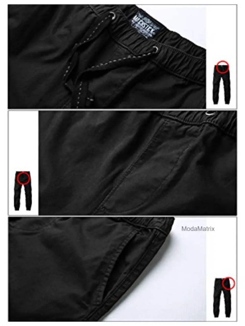 Men's Chino Jogger Pants 100% Cotton Slim Tapered Casual